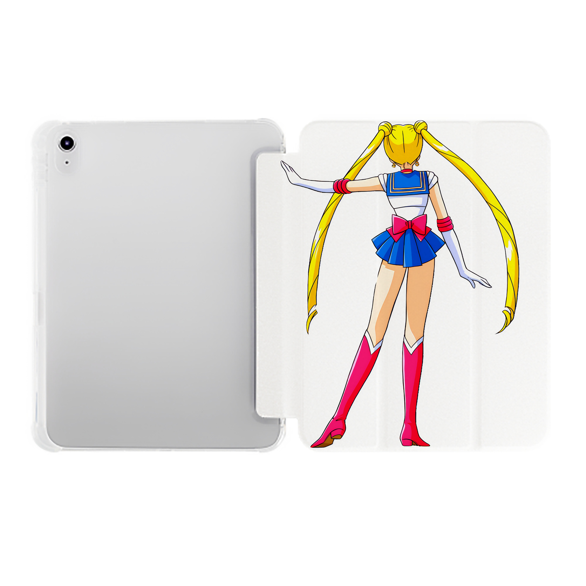 （画像用） 美少女戦士セーラームーン 月野 うさぎ つきの うさぎ Sailor Moon Tsukino Usagi IPad ケース ペン収納付き 三つ折りスタンド PUレザー×シリコン 対応機種9.5/10.5/10.9インチ